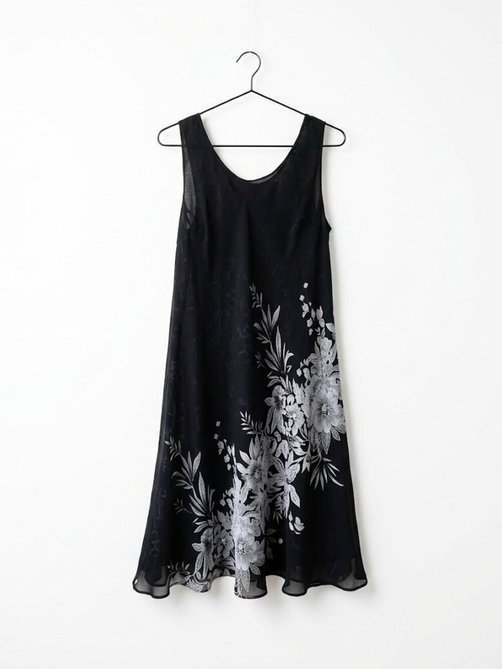 Vintage Y2K Reversible Floral Dress Matching Scarf | Versatile Two-in-One